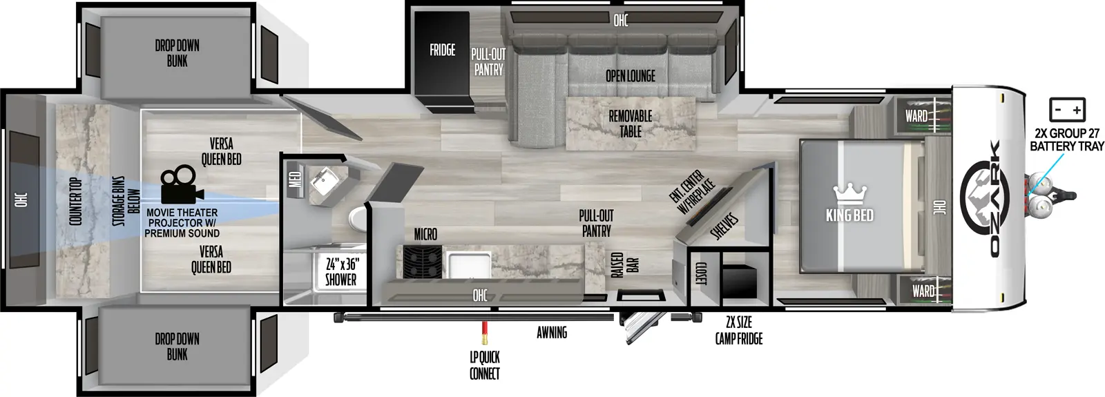 Ozark 3190BHK Floorplan